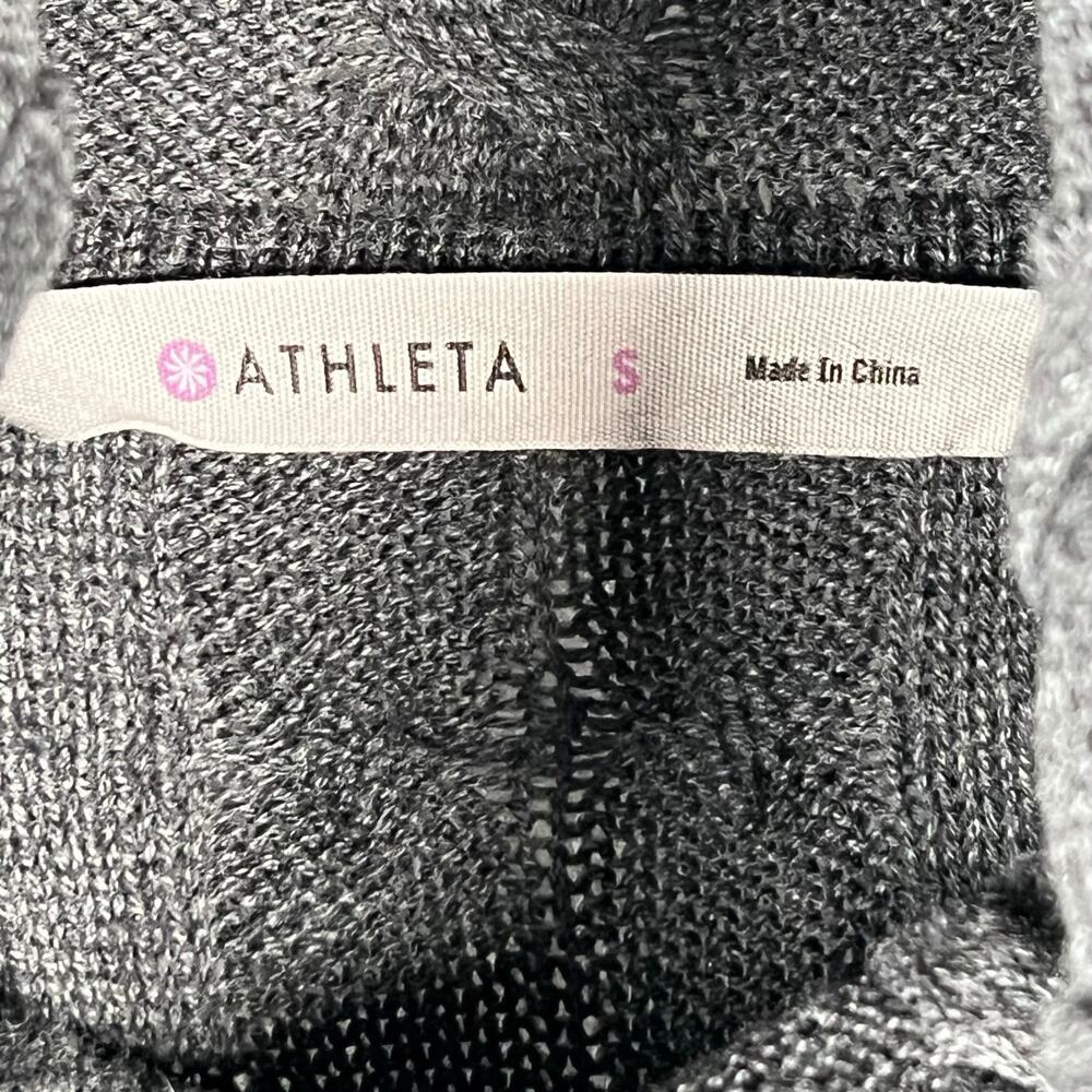 Athleta Womens Gray Cable Knit Cowl Neck Sweater Dress Long Sleeve Size Small - Picture 8 of 10